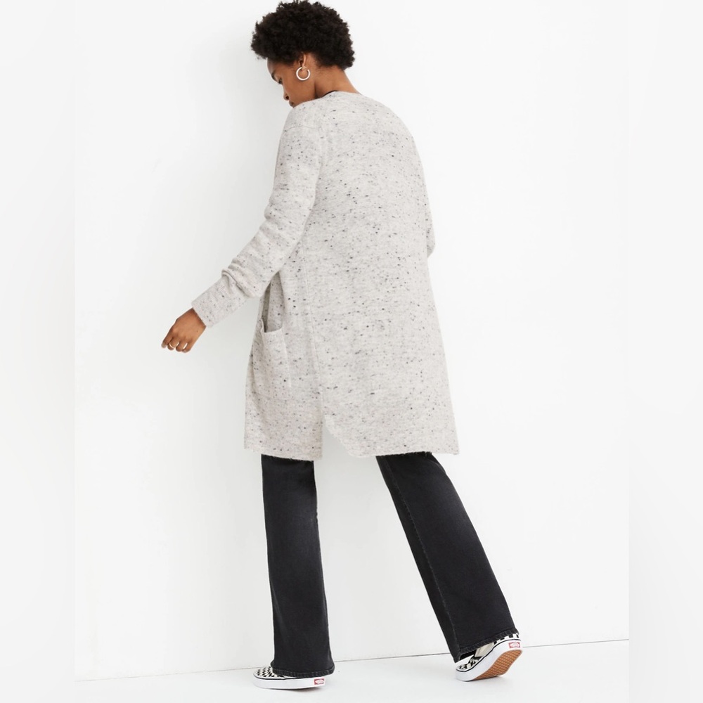 Madewell Donegal Knit Wrap Cardigan Gray Speckled Sweater Small